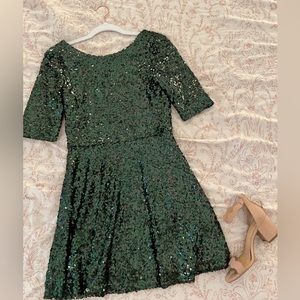 French Connection Green Sequin Dress